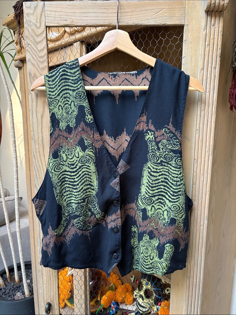 Vintage Reversible Tiger Print Vest